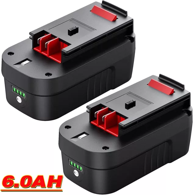 2x 6.0Ah Lithium-ion Battery For BLACK+DECKER 18 Volt HPB18 HPB18-OPE 244760-00