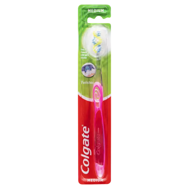 Colgate Twister Toothbrush - Medium Deep Cleaning with Spiral Bristles