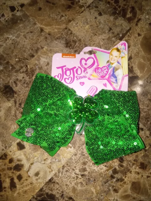 Nickelodeon JoJo Siwa St. Patricks Hair Bow Clip Girls Dance Accessory 7"