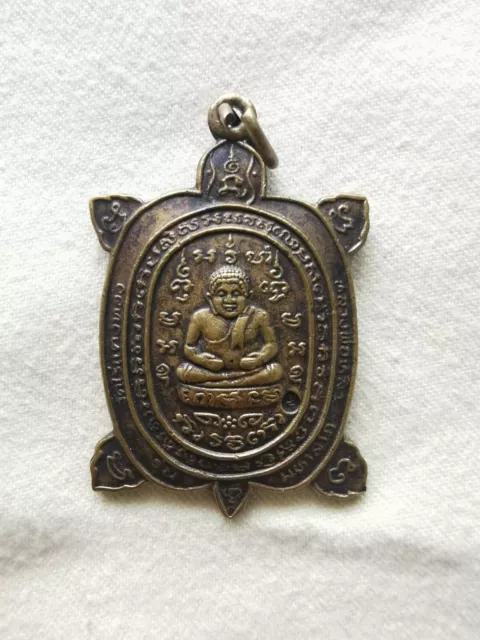 Rare Turtle Lp Liu Pendant, Raitang Temple, Good Luck Sacred Thai Buddha Amulets