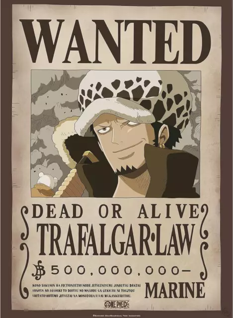 One Piece - Poster Ricercata "Wanted Trafalgar Law" 52 x 38 cm AbyStyle