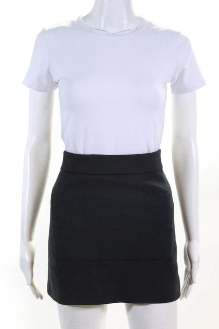 Diane Von Furstenberg Womens Lytton Mini Skirt Black Cotton Size 10 LL12LL