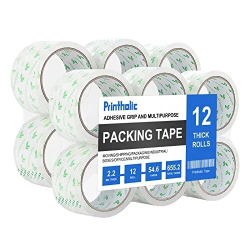 printholic Packing Tape 12 Rolls 1.88 Inch x 54.6 Yards Stronger and Thicker,...