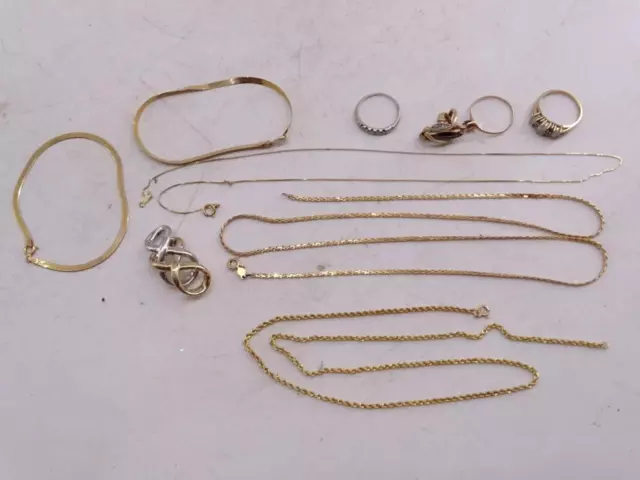 VINTAGE 14K SOLID Yellow Gold Necklace Opal Ring Bracelet Set 22.3 ...