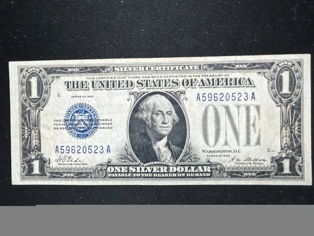 1928 $1 Silver Certificate Funny Back