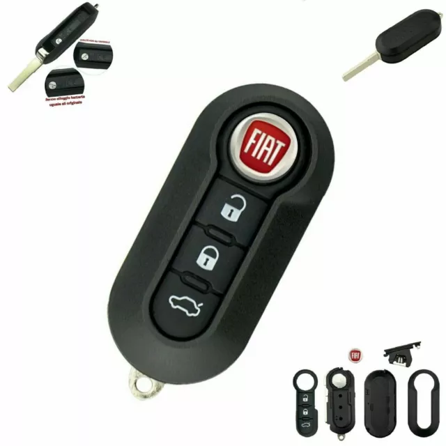 Kit Guscio Telecomando Completo Chiave Per FIAT 500 BRAVO PUNTO DUCATO PANDA