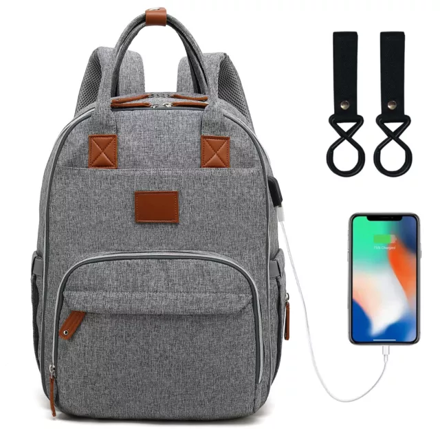 USB Large Baby Nappy Diaper Bag Mummy Maternity Travel Backpack Large Capacity