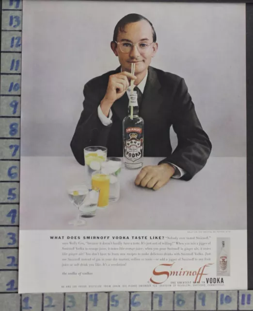 1957 Smirnoff Vodka Mr. Peepers Entertainment Tv Star Film Vintage Ad  Cw57