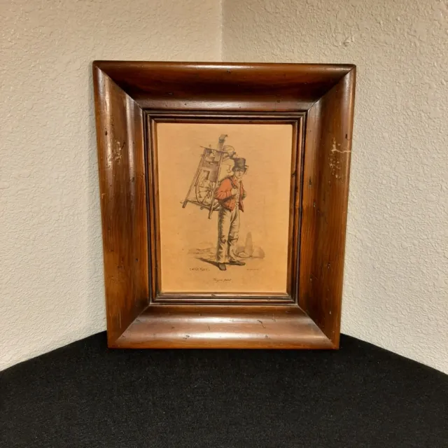 "Gagne Petit" Carle Vernet Antique 19th Century Wood Framed Lithography French