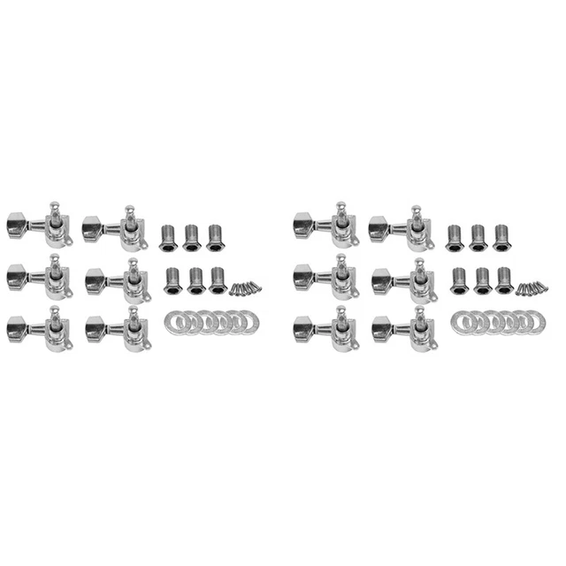Guers Machine Heads for Acoustic Electric Guitar Guitar Parts( Silver 12R ) K6W7