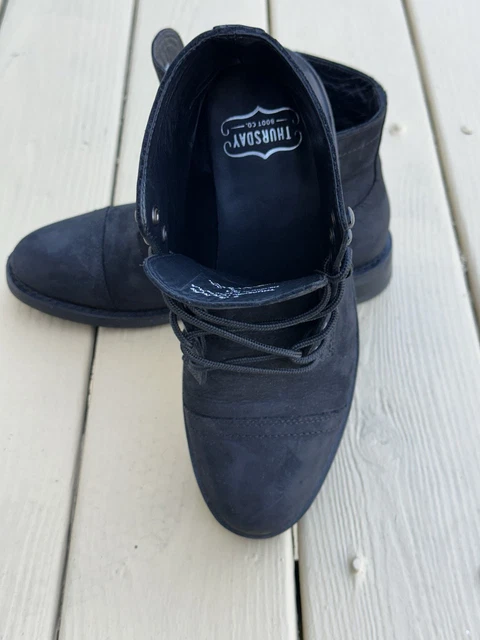 THURSDAY BOOT CO Captain Men’s Size 8 Black Matte Leather Boots £134.97 ...