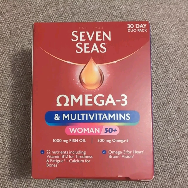 SEVEN SEAS OMEGA3 & Multivitamins Woman 50+ 30 Day Duo Pack £10.00 PicClick UK