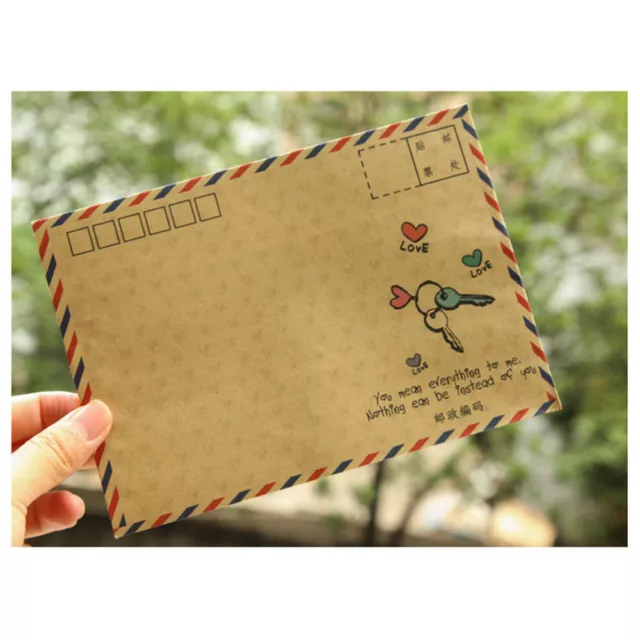 8Pcs Vintage Kraft Classic Envelopes Air Mail B6 Mini Envelopes Post Photo