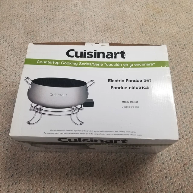 CUISINART COUNTERTOP COOKING SERIES ELECTRIC FONDUE SET 3QUART POT