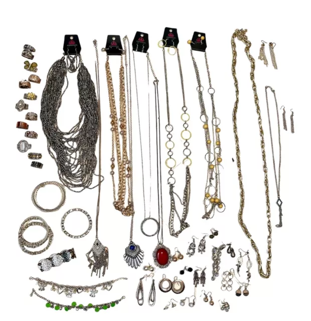 Paparazzi 50 Pc Jewelry Lot Necklaces Earrings, Bracelets And Rings