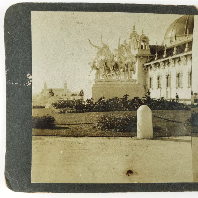 Lewis Clark Exposition Statue Stereoview c1905 Watson Portland Oregon Trail I272