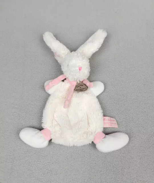 Doudou et compagnie plat lapin bonbon blanc écharpe rose DC2122 Mon tout petit…