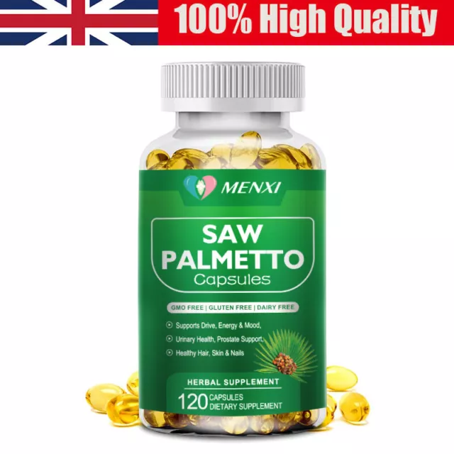 Saw Palmetto 500mg & Zinc | 120 Capsules for Prostate Health Support Supplement