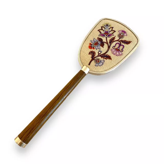 Vintage Vanity Dressing Table Handheld Hairbrush Wooden Handle Floral