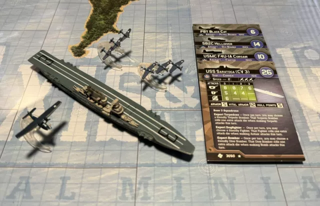 Axis & Allies - War At Sea - USS Saratoga America Navy Collection