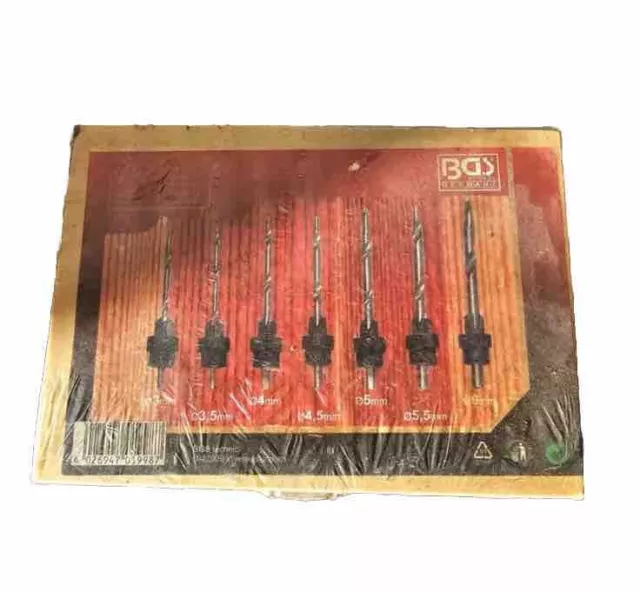 BGS  TECHNIC D-42929 TAPERED SPIRAL Countersink Drill Bit Set 3mm To 6mm