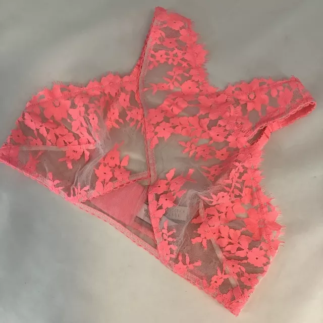 Victoria’s Secret Dream Angels Bright Coral Pink Lace Bralette - Size M - BNWT