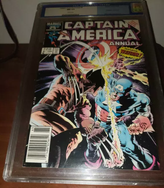 Captain America Annual #8 CGC 9.4 cracked case newstand Wolverine X-men 1st Tess