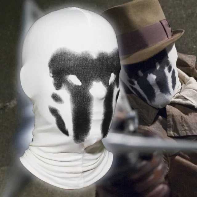 Rorschach Mask Watchman Balaclava Cosplay Costume Headgear Full Masque Visage AF