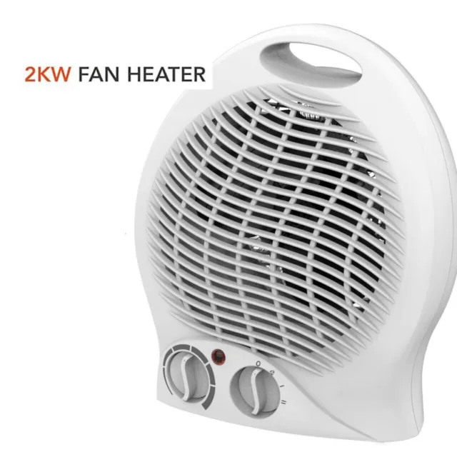 2 in 1 Fan Heater 2KW 2000W Small Portable Electric Hot Warm Air Upright