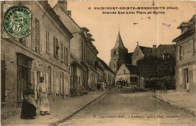 CPA ELINCOURT-Ste-MARGUERITE Grande Rue avenc Place et Église (377402)