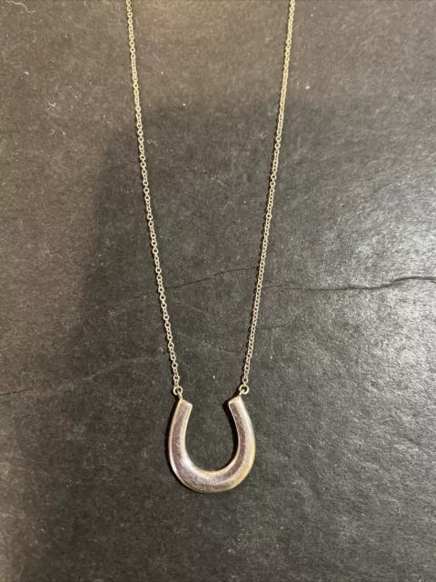 Tiffany & Co. Rare 1837 Lucky Horseshoe Horse Shoe Pendant 18" Necklace