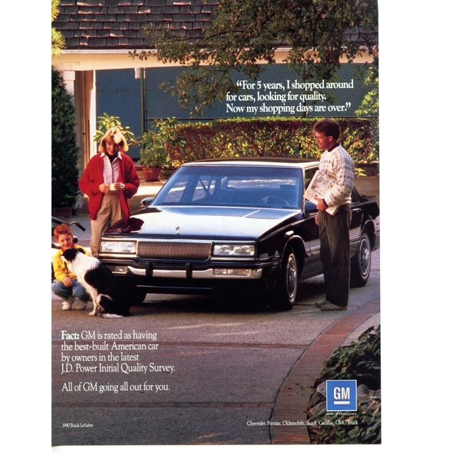 1990 Buick LeSabre Car Print Ad Paper Magazine Retro Vtg 90s Art GM Sedan Family