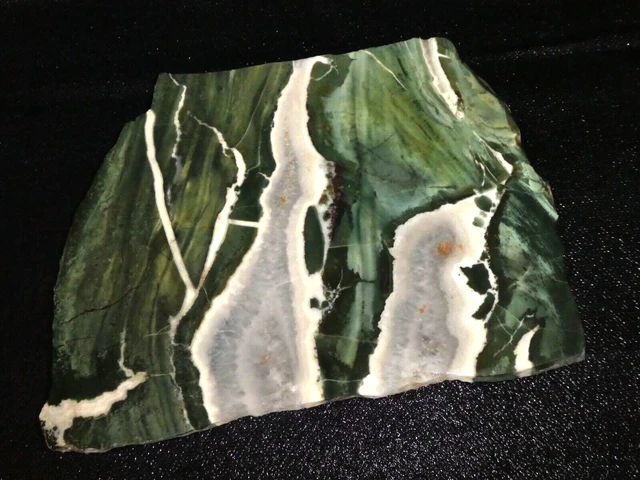 Green Zebra Jasper slab,    5 5/8" x  4"  rough-cabbing-display- science