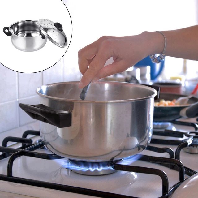 Pentola Per Frittura In Stile Giapponese In Acciaio Inox – 20 Cm, 2.2L, Con Termometro, Filtro Olio E Coperchio, Per Induzione E Gas