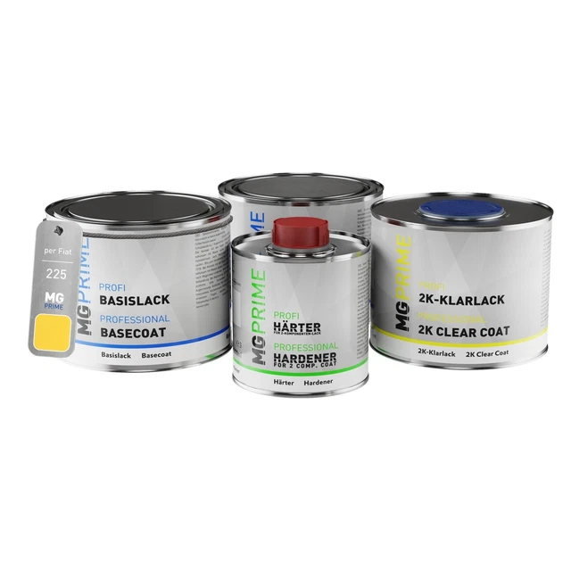 Vernice per auto Kit barattolo per Fiat 225 Giallo Race pronto all’uso 1,75L