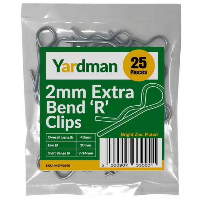 YARDMAN Extra Bend R Clips Bright Zinc Plated R Shape Cotter Retaining Pin