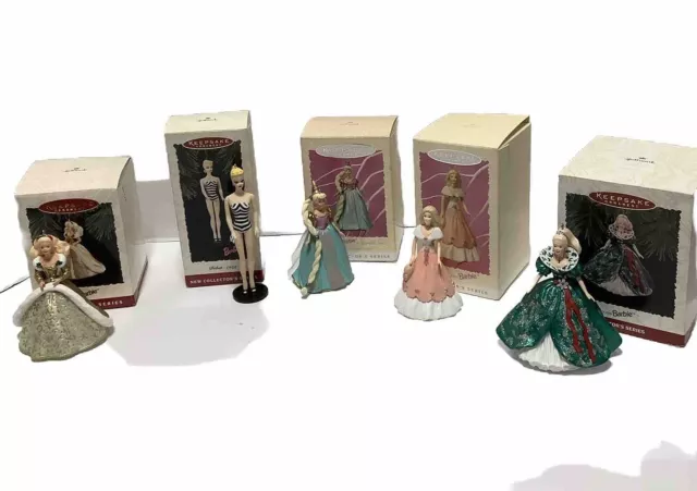 Barbie Hallmark keepsake ornament set of 5