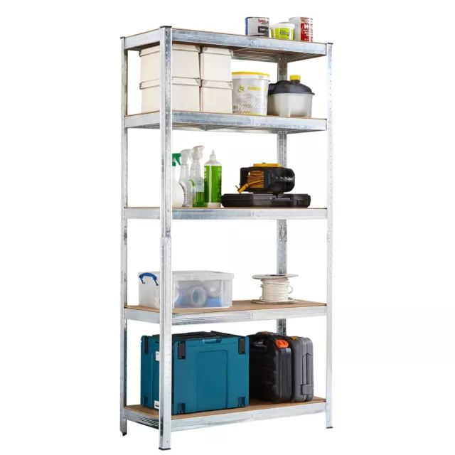 Neo 5 Tier Galvanised Steel Garage Shelving Racking Unit Storage Bays Racks