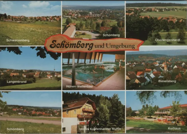 Schömberg und Umgebung. Seltene Mehrbild AK farbig. Höhen - Wellenbad, Schwarzem