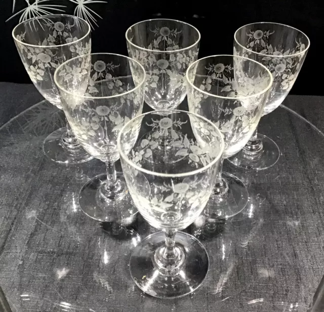 6 x BACCARAT Acid Etched Liqueur Glasses - Circa 1860’s - EXTREMELY RARE!! 2