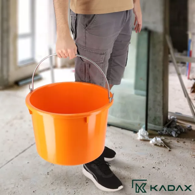 KADAX cubo de construcción de plástico, cubo para mortero con asa, 1 pieza,... 2