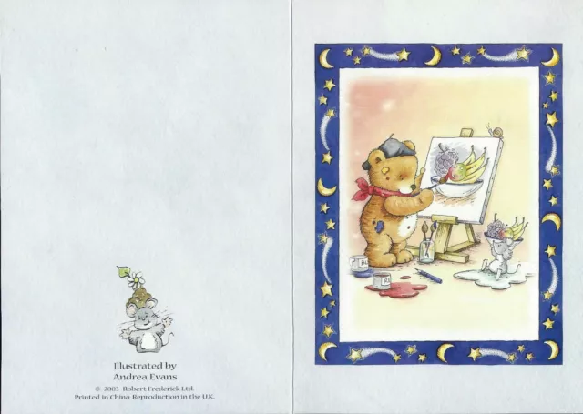 Carte Anniversaire Cadeau Petit mot Ourson Birthday Present Card little Bear #2 2