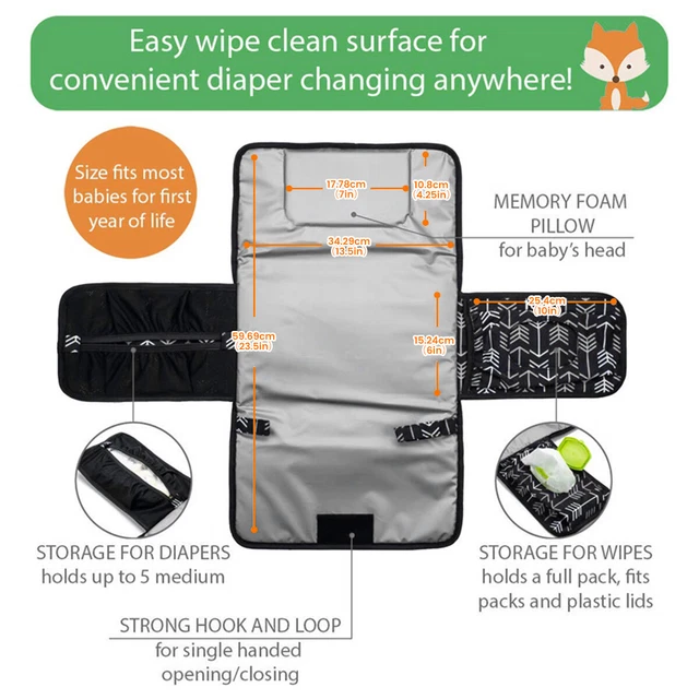 WATERPROOF PORTABLE BABY Diaper Travel Home Change Changing Mat Pad