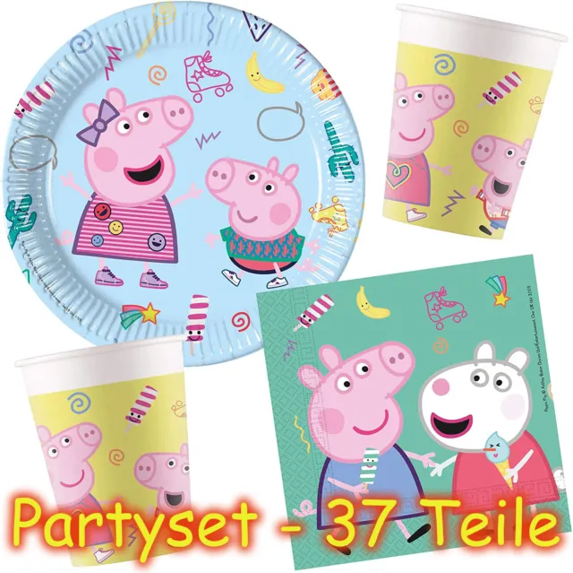 PEPPA WUTZ PARTY SET - 37tlg Kindergeburtstag George Pig Kinder Geburtstag Deko