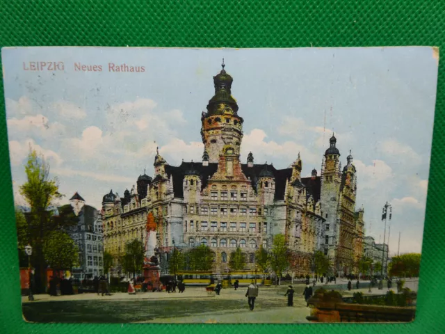 AK Leipzig, Neues Rathaus, Straßenbahn, gel. 1911 Leipzig Gohlis  (Nr. 1237)