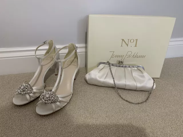 No 1 jenny packham shoes and Clutch Bag Set Weddings bride or bridesmaid Size 5