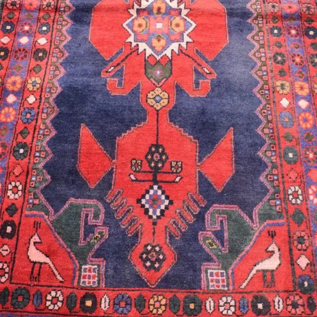 3'6 x 10' Vintage S Antique Tribal Handmade Wool Runner Bird Rug Oriental Carpet