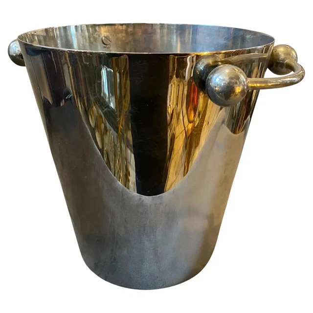1970s Giò Puentes Style Modernista Italian Plata Chapado Italian Wine Cooler