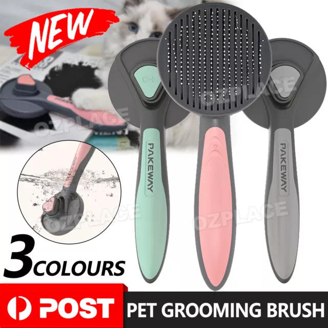 PAKEWAY Cat Dog Grooming Brush, Kitten Slicker Brush, Pet Self Cleaning Shedding