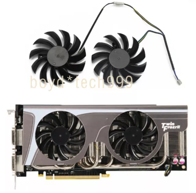 2psc Cooler Fan For MSI GeForce GTX 580 570 560 560Ti 465 PLD08010S12HHH 75MM
